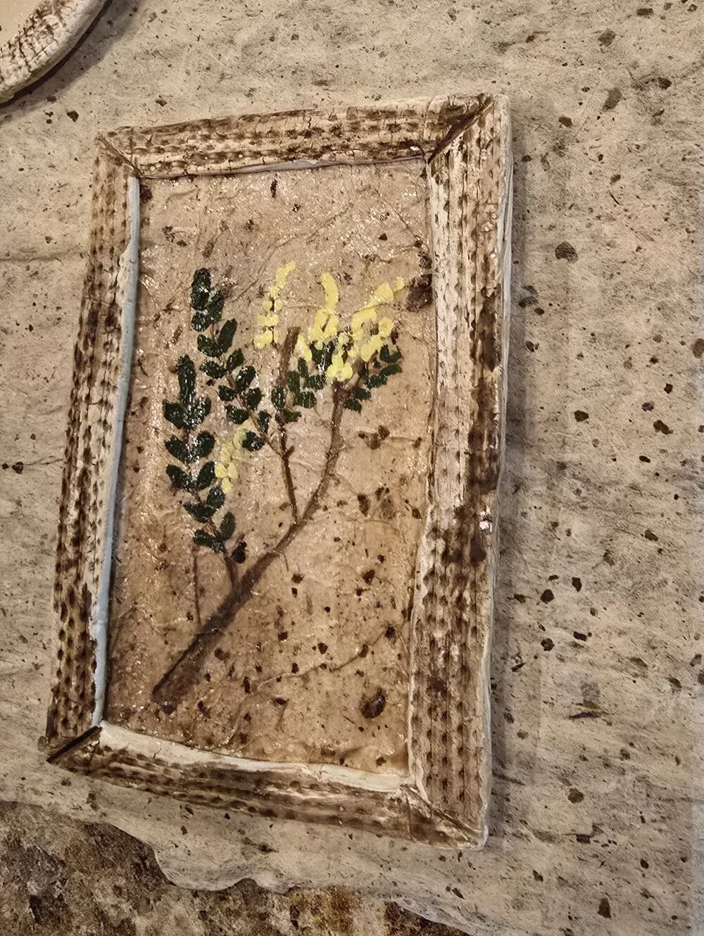 Handmade Mini Rustic Acrylic Floral Plaques Country Botanical Wall Decor Art
